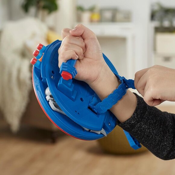 Marvel Mech Strike Mechasaur Captain America Nerf Blaster Shield Darts Wings Set - Picture 3 of 12